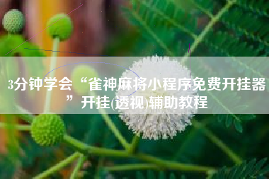 3分钟学会“雀神麻将小程序免费开挂器	”开挂(透视)辅助教程