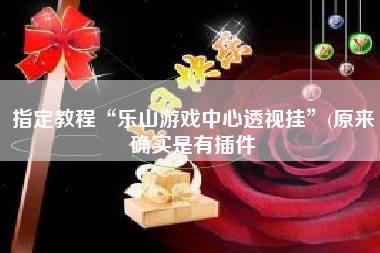 指定教程“乐山游戏中心透视挂”(原来确实是有插件