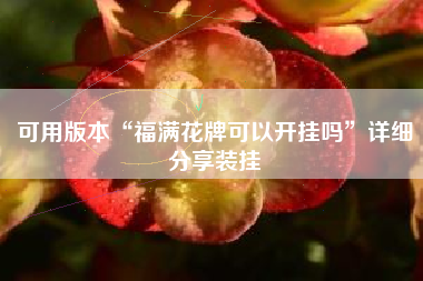 可用版本“福满花牌可以开挂吗	”详细分享装挂