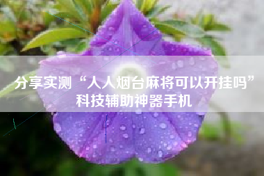 分享实测“人人烟台麻将可以开挂吗	”科技辅助神器手机