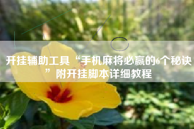 开挂辅助工具“手机麻将必赢的6个秘诀	”附开挂脚本详细教程