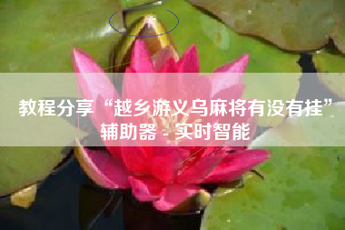 教程分享“越乡游义乌麻将有没有挂”辅助器 - 实时智能