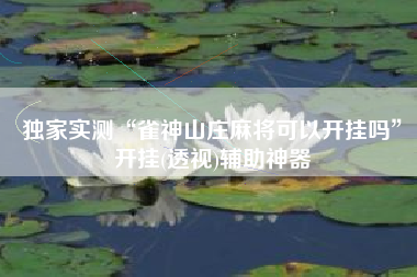 独家实测“雀神山庄麻将可以开挂吗	”开挂(透视)辅助神器