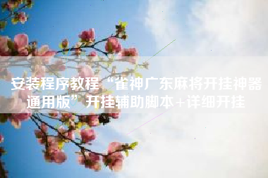 安装程序教程“雀神广东麻将开挂神器通用版	”开挂辅助脚本+详细开挂