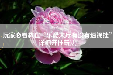 玩家必看教程“乐酷大厅有没有透视挂”详细开挂玩法