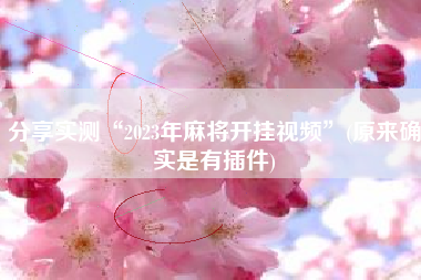 分享实测“2023年麻将开挂视频	”(原来确实是有插件)