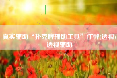 真实辅助“扑克牌辅助工具”作弊(透视)透视辅助