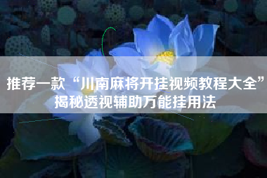 推荐一款“川南麻将开挂视频教程大全”揭秘透视辅助万能挂用法